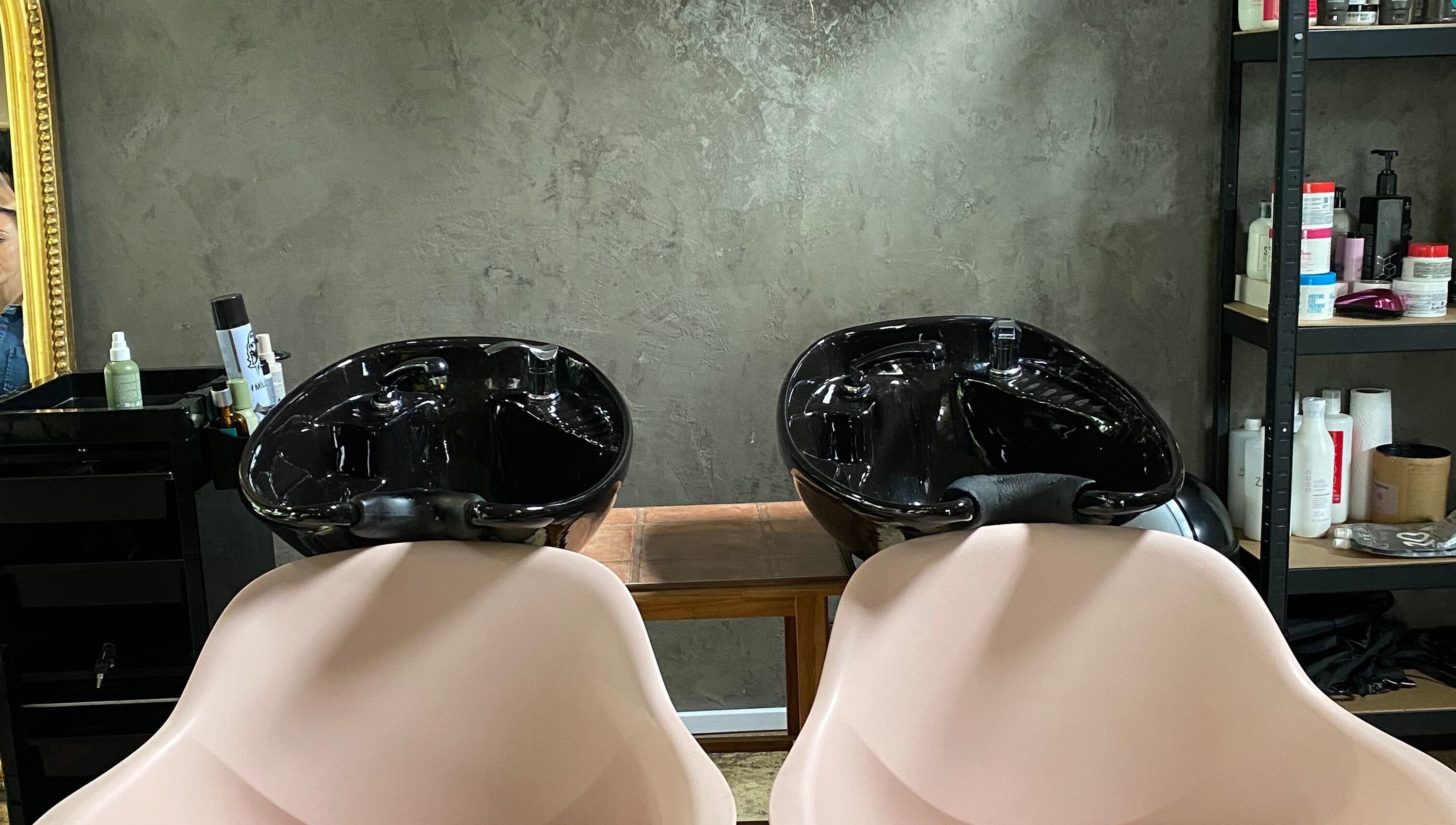 Modern dual wash basins at Roxy At Glow, Pretoria, Gauteng, ZA for premium hair care services.