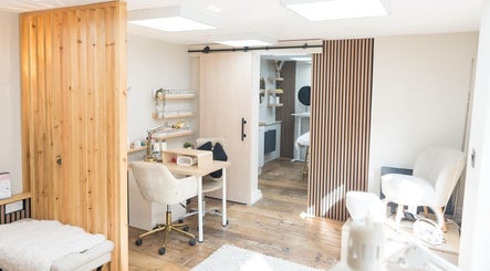 Interior of Jinny Louisa Beauty & Waxing @Rejuva, Nantwich, England, showcasing elegant salon decor.