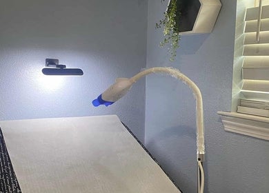 Treatment room at Glow Up Aesthetics in Texas, Texas, US, featuring a modern light setup and inviting ambiance.