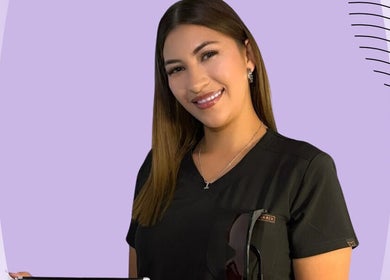 Aesthetic expert at Hockley-Glow Up Aesthetics, Hockley, Texas, US providing beauty services with a smile.