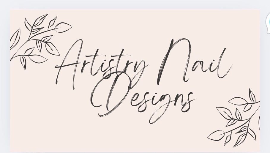 Elegant Artistry Nail Lounge logo with botanical design in Louisville, Kentucky, US.