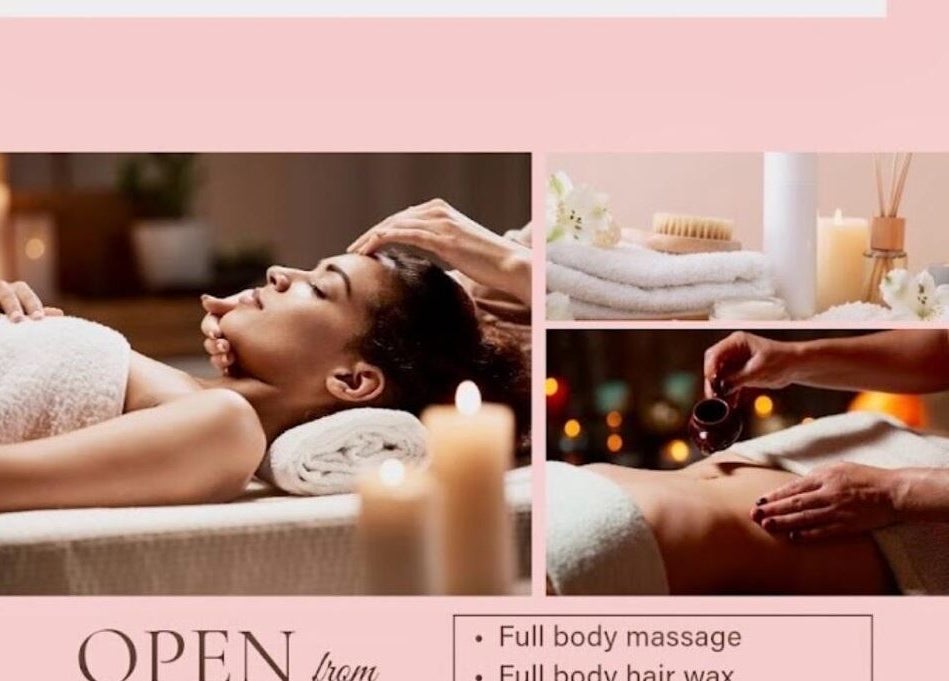 Relaxing spa massage at Clouds massage and waxing in Melbourne, Victoria, AU, surrounded by candles.