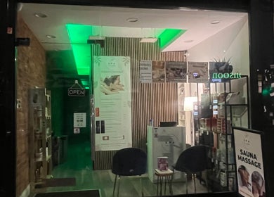 The Spa Culture entrance in London, England, GB with a calming ambiance.