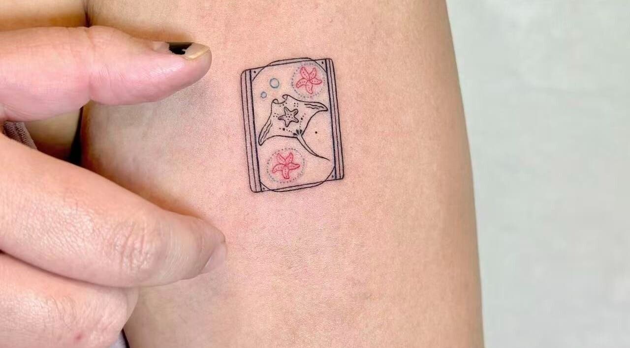 Intricate stingray tattoo by TEEMOOINK TATTOO, Surry Hills, New South Wales, AU, showcasing detailed artistry.