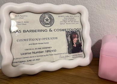 Cosmetology license at Berry Smooth Waxing Co., Dickinson, Texas, US.
