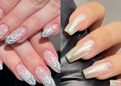 Elegant gel nail designs showcased at Gel Nails, Orillia, Ontario, CA. Perfectly manicured artistry.