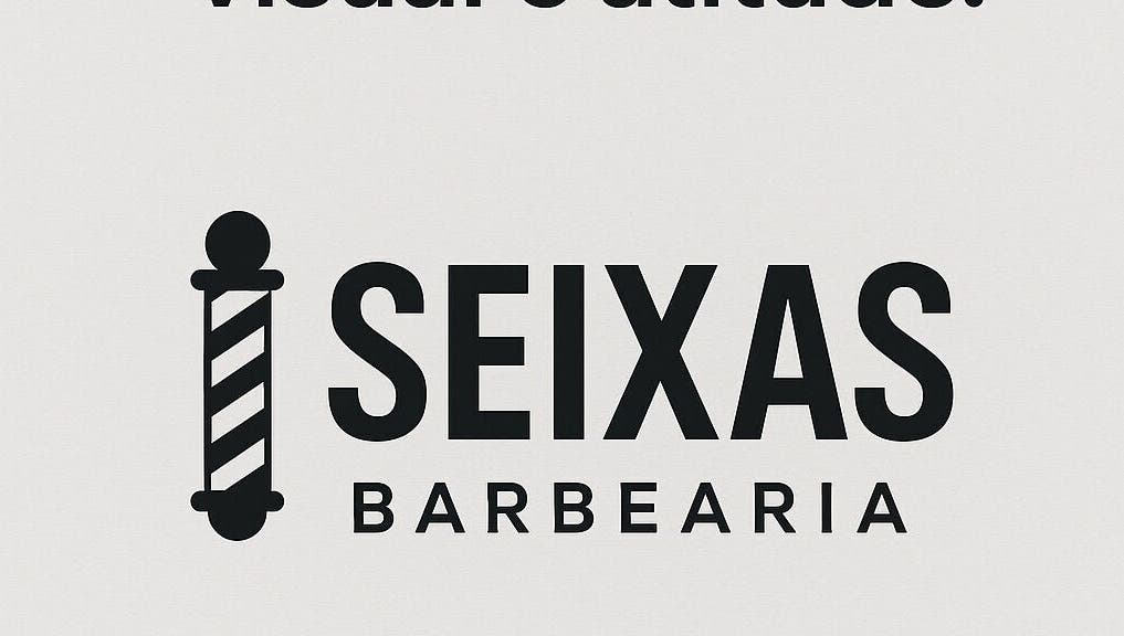 Logotipo clássico da Barbearia localizada em Rondônia, Rondônia, BR, com design de poste de barbeiro.