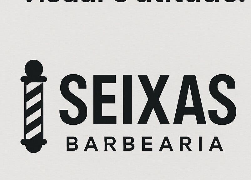 Logotipo clássico da Barbearia localizada em Rondônia, Rondônia, BR, com design de poste de barbeiro.