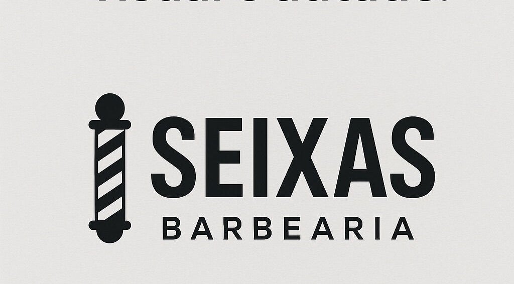 Logotipo clássico da Barbearia localizada em Rondônia, Rondônia, BR, com design de poste de barbeiro.