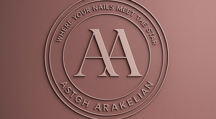 Elegant logo of Astgh Arakelian Nail in Los Angeles, California, US with 'Where Your Nails Meet The Star' slogan.