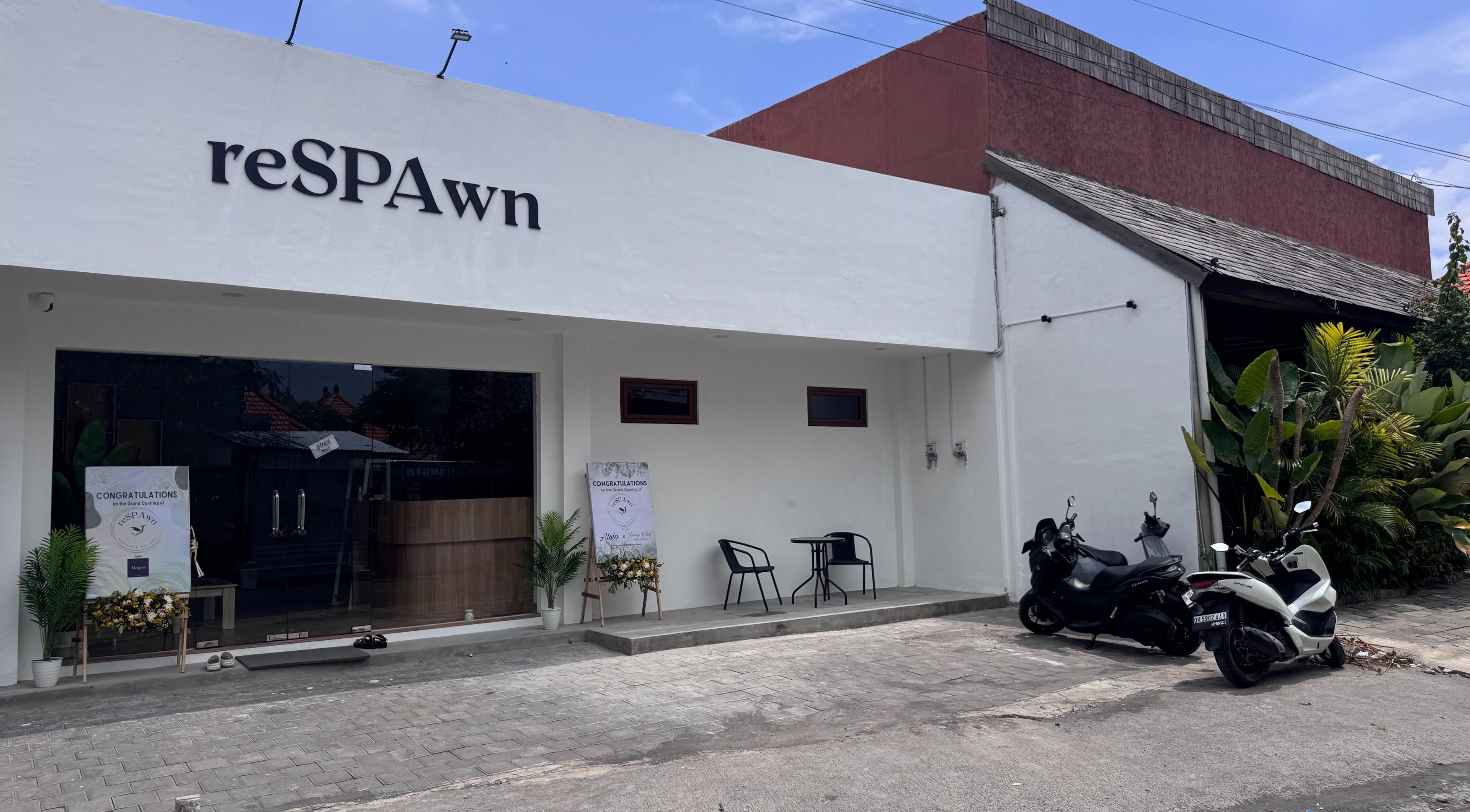 Exterior view of reSPAwn Spa Bali at Kec. Kuta Utara, Bali, ID featuring a modern facade.