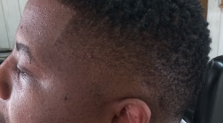 Close-up of a fresh fade haircut at Classic Touch Barber, Sandton, Gauteng, ZA.