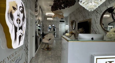 Chic interior of HairByD, featuring elegant decor in Glasgow, Scotland, GB.