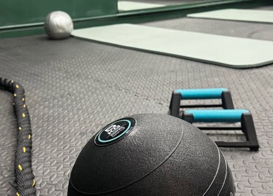 Close-up of exercise equipment at Renuvenate Welling gym, Welling, England, GB.