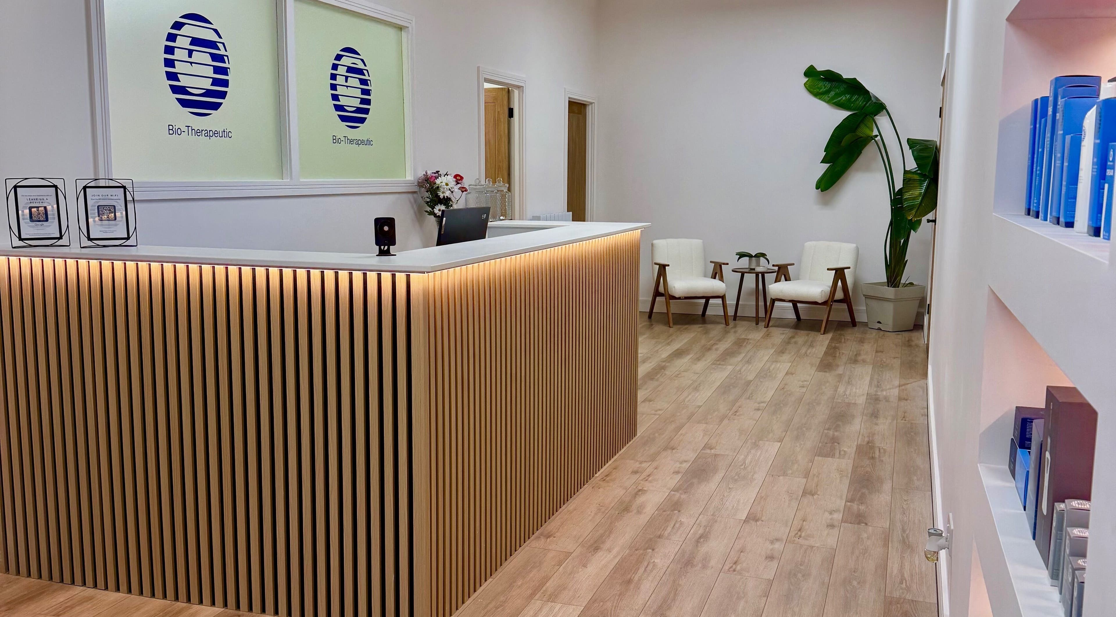 Elegant reception at Bio-Therapeutic Skin Clinic | Academy in Emsworth, England, GB, with modern design.