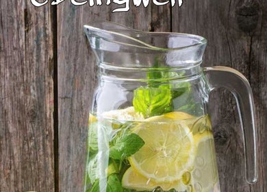 Refreshing mint lemon water pitcher at Beingwell, Dundee, Scotland, GB, promoting wellness and vitality.