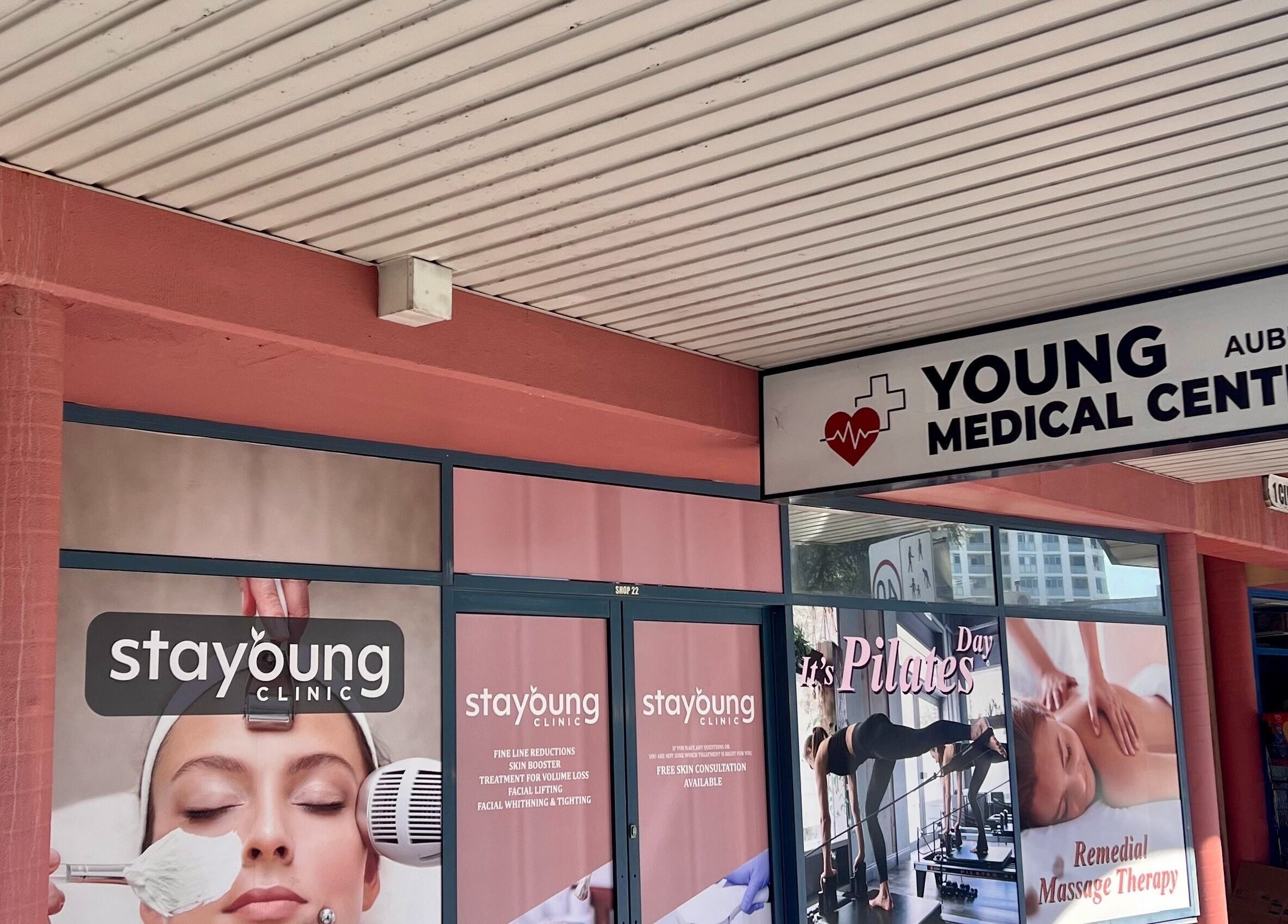 Exterior of Stayoung Clinic Auburn, a serene beauty and wellness center in Auburn, New South Wales, AU.