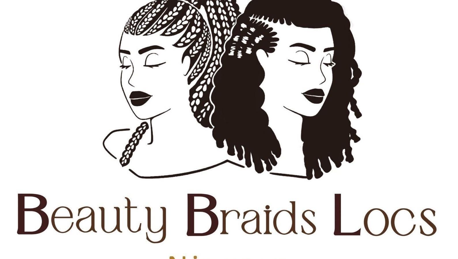 Beauty Braids Locs Niagara logo showcasing stylish braided and loc hairstyles in St. Catharines, Ontario, CA.