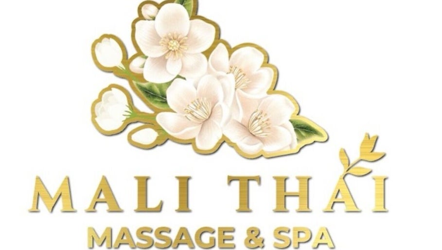 Elegant logo for Mail Thai massage & Spa, Marrickville, New South Wales, AU with delicate white flowers.