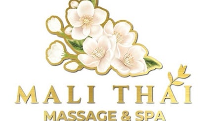 Elegant logo for Mail Thai massage & Spa, Marrickville, New South Wales, AU with delicate white flowers.
