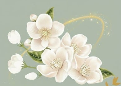 Elegant white blossoms at Mail Thai massage & Spa, Marrickville, New South Wales, AU.