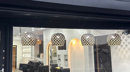 Elegant salon interior at LASH EM BEAUTY, AESTHETICS & PMU, Wallsend, England, GB featuring modern lighting.