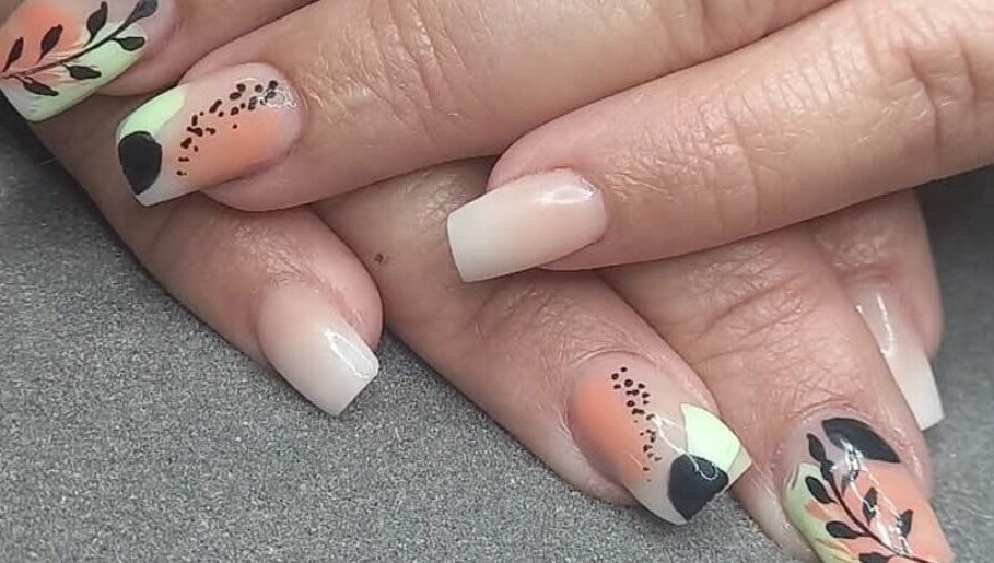 Stylish nail art at BellaZoe Nail Salon in Klerksdorp, North West, ZA showcasing creative designs.