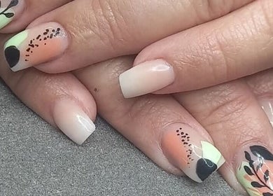 Stylish nail art at BellaZoe Nail Salon in Klerksdorp, North West, ZA showcasing creative designs.