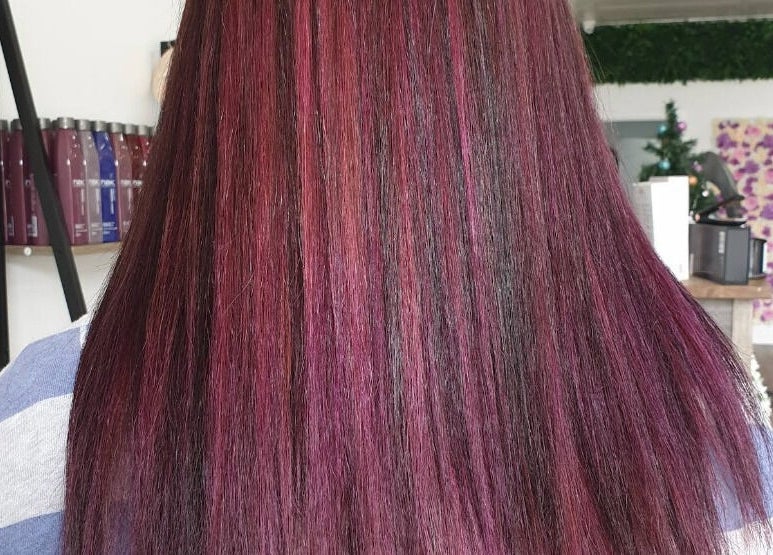 Rich purple hair transformation at Ikonic & co Hair & beauty, Ballarat East, Victoria, AU.