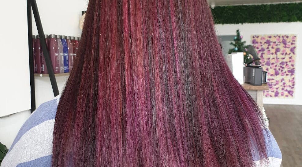 Rich purple hair transformation at Ikonic & co Hair & beauty, Ballarat East, Victoria, AU.