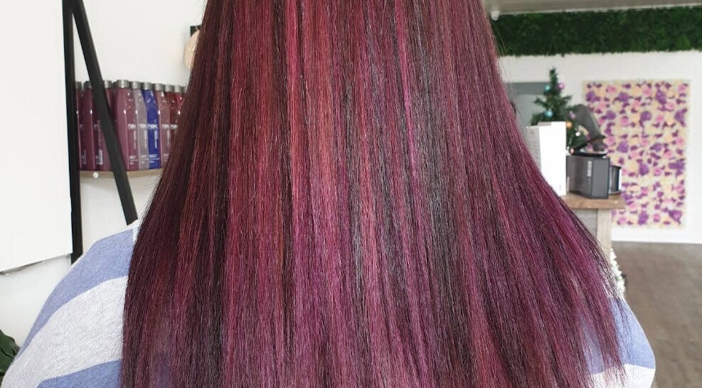 Rich purple hair transformation at Ikonic & co Hair & beauty, Ballarat East, Victoria, AU.