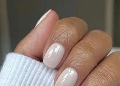 Elegant nude manicured nails at Mariya Nail Style, Ръжица, Burgas, BG. Perfect glossy finish.
