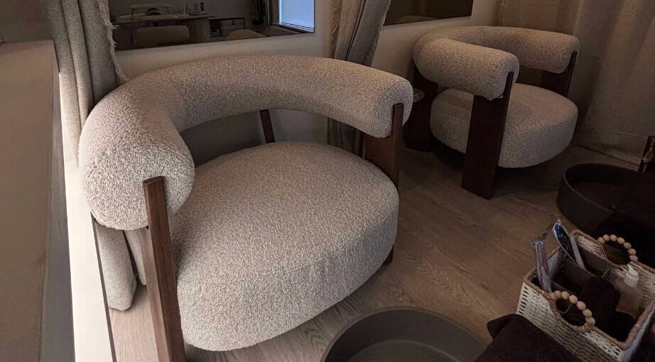 Luxury lounge chairs at House of Beauty by Sarah, Clayton-le-woods, England, GB, offering a tranquil spa ambience.