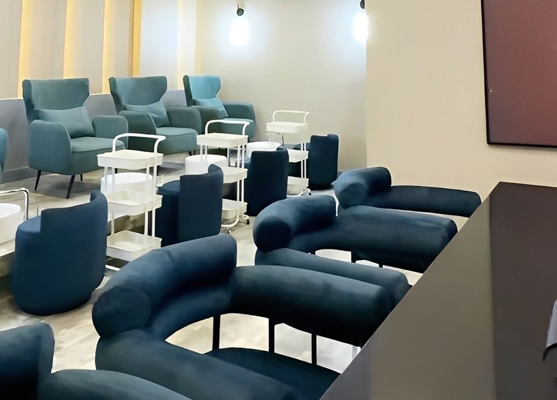 Luxurious seating at Aiona - The Art of Nails in Lagos, Lagos, NG, offering a relaxing atmosphere.
