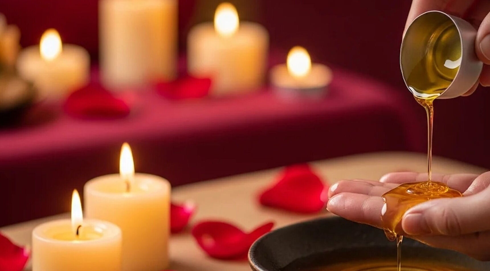 Experience warmth at Arabian Serenity - Home Service, Dubai, AE with oils and candles.