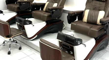 Spacious pedicure chairs at Moon Beauty, London, England, GB, offering a relaxing, luxurious experience.