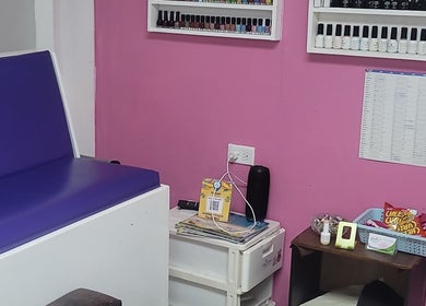 Nail service area at Gracious Touch by Joanna, featuring vibrant decor in Arima, Arima Borough Corporation, TT.