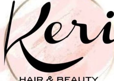Keri hair & beauty logó elegáns dizájnnal Budapest, Magyar, HU címen.
