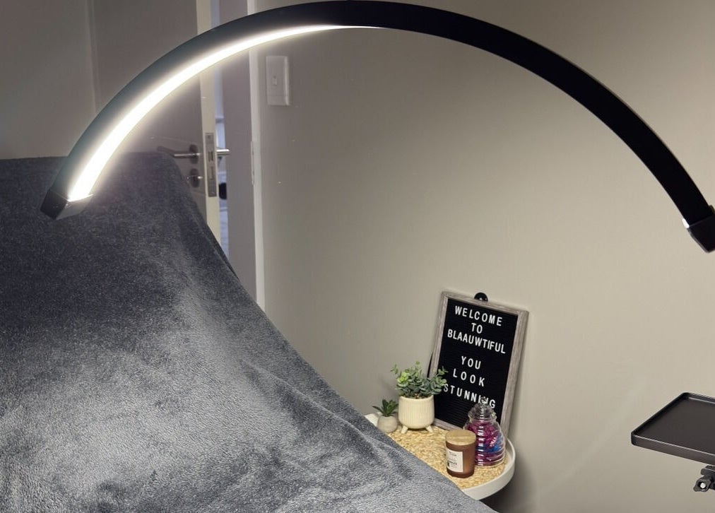 Cozy treatment room at Blaauwtiful Brows & Lashes, Pretoria with soothing lighting and elegant decor.