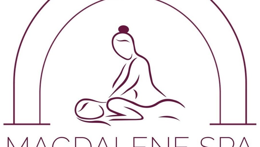 Elegant Magdalene Spa logo in ZA depicting a serene massage scene.