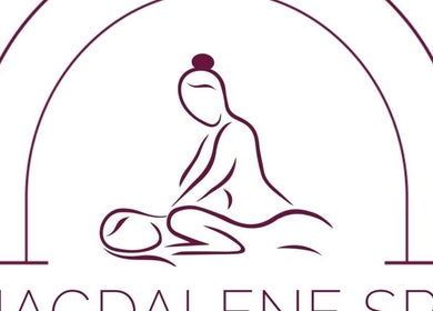 Logo of Magdalene Spa, ZA, featuring a minimalist massage art design.