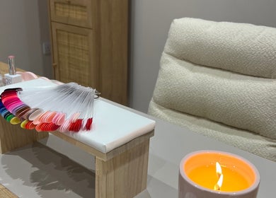 Elegant nail polish display at Georgia Bea Manicurist, Nether Broughton, England, GB.