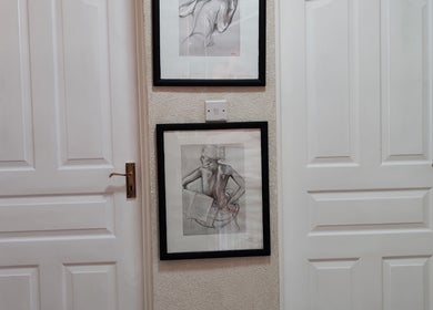 Elegant framed art in hallway at Papaya Wellness, Nairobi, Nairobi County, KE.