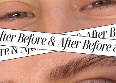Before and after eyebrow treatment at Lashd, Eccles, England, GB, showcasing a remarkable transformation.