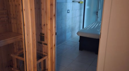 Tranquil sauna and treatment room at K Day Spa, Naples, Florida, US.