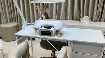 Modern nail station at Khristi Nails, offering luxury manicures in London, England, GB.