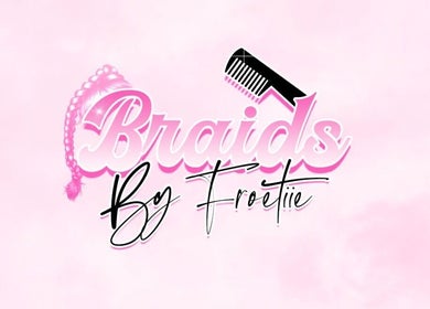 Logo van Braidsbyfroetiie_ in Vlaardingen, Zuid-Holland, NL met roze vlecht en kam.