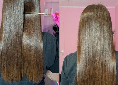 Lśniące włosy w Elixir Hair Lab, Tilburg, Noord-brabant, NL.