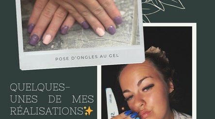 Nail art display at BADDIE ERA STUDIO, Québec, Québec, CA featuring gel polish in purple and pink tones.