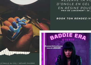 Vibrant blue manicure at BADDIE ERA STUDIO, Québec, Québec, CA showcases bold nail art.